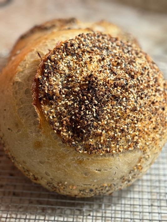 Maxine Morr'Everything Sourdough Loaf - Bella Dolce Bakery
