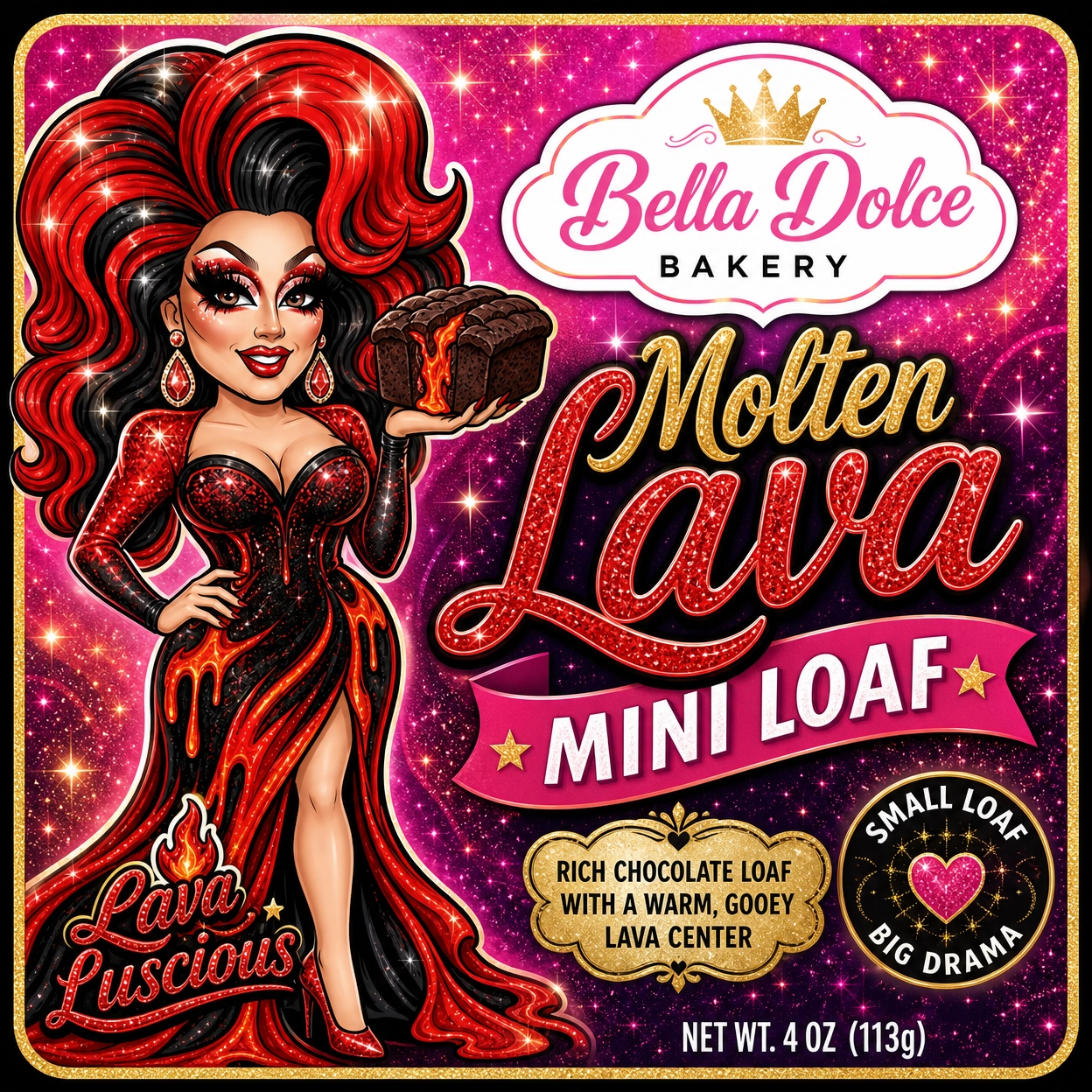 Lava Luscious Mini Loaf: Dangerously Delicious Molten Chocolate!
