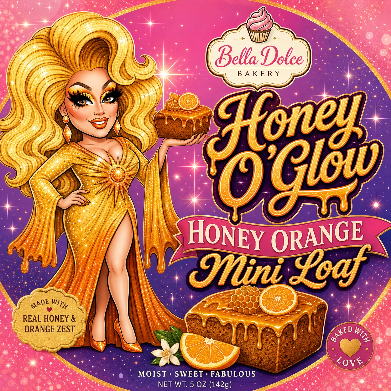 Honey O'Glow Mini Loaf: Radiate Sweetness & Citrus Zest!
