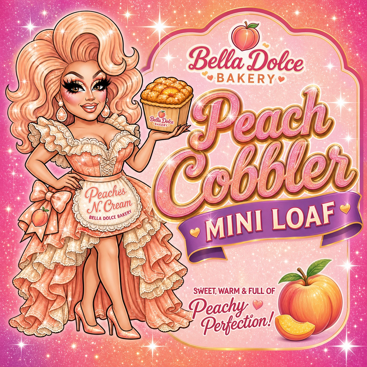 Peaches N. Cream Mini Loaf: Sweet Southern Charm & Cobbler Dreams!